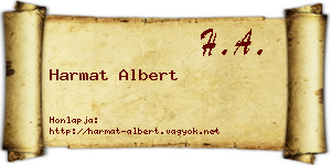 Harmat Albert névjegykártya